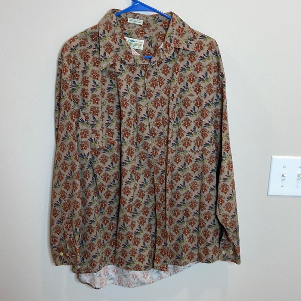 Vintage Duck Print Button Down Size L - image 1
